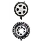 Set 2 Baloane din Folie Metalizata, Embo, Figurine Roti, Model Masini, 75-80 cm cm, Ambalaj Individual, Pai Inclus, Umflare cu Aer sau Heliu, Negru