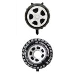 Set 2 Baloane din Folie Metalizata, Embo, Figurine Roti, Model Masini, 75-80 cm cm, Ambalaj Individual, Pai Inclus, Umflare cu Aer sau Heliu, Negru