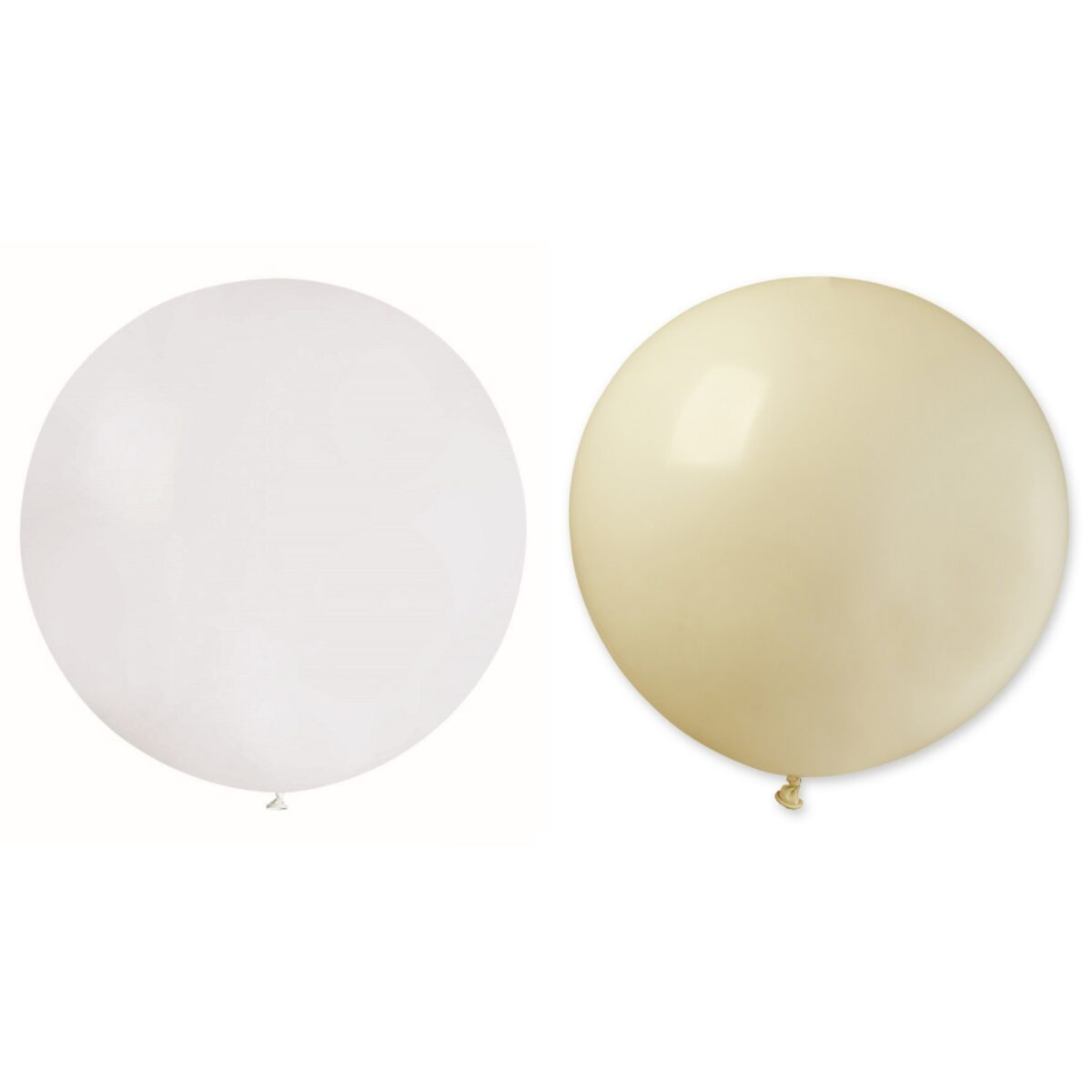 Set 2 Baloane din Latex, Embo, Model Party Jumbo, 90 cm, Alb si Bej, 35 g - imagine 4