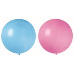 Set 2 Baloane din Latex, Embo, Model Party Jumbo, 90 cm, Roz si Bleu, 35 g