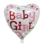 Set 2 Baloane din Folie Metalizata, Embo, Figurine Inima si Cerc, Tema Botez Fetita, 45 cm, Ambalaj Individual, Pai Inclus, Umflare cu Aer sau Heliu, Roz - imagine 3