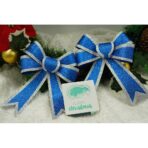 Set 2 fundite pentru brad, Albastre, cu margini argintii, 13 x 18 cm, PVC, Embo - imagine 3