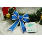 Set 2 fundite pentru brad, Albastre, cu margini argintii, 13 x 18 cm, PVC, Embo - imagine 4