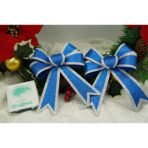Set 2 fundite pentru brad, Albastre, cu margini argintii, 13 x 18 cm, PVC, Embo - imagine 5