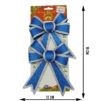 Set 2 fundite pentru brad, Albastre, cu margini argintii, 13 x 18 cm, PVC, Embo - imagine 6