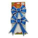 Set 2 fundite pentru brad, Albastre, cu margini argintii, 13 x 18 cm, PVC, Embo
