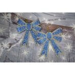 Set 2 fundite pentru brad, Albastre, model spiralat, cu margini aurii, 13 x 18 cm, PVC, Embo - imagine 3