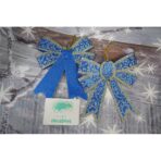 Set 2 fundite pentru brad, Albastre, model spiralat, cu margini aurii, 13 x 18 cm, PVC, Embo - imagine 4