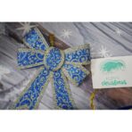 Set 2 fundite pentru brad, Albastre, model spiralat, cu margini aurii, 13 x 18 cm, PVC, Embo - imagine 5