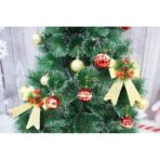 Set 2 fundite pentru brad, Aurii, decorate, cu sclipici, 14 x 19 cm, din poliester, Embo - imagine 3