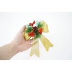 Set 2 fundite pentru brad, Aurii, decorate, cu sclipici, 14 x 19 cm, din poliester, Embo - imagine 5