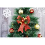 Set 2 fundite pentru brad, Rosii, decorate, cu sclipici, 14 x 19 cm, din poliester, Embo - imagine 2