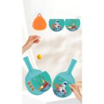 Set 2 Palete de Tenis de Masa, Embo, pentru Copii, Design Animat, Tematica Astronauti, Accesoriu de Agatat Inclus si 4 Mingi, Albastru - imagine 4