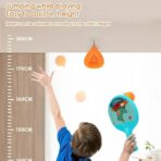 Set 2 Palete de Tenis de Masa, Embo, pentru Copii, Design Animat, Tematica Astronauti, Accesoriu de Agatat Inclus si 4 Mingi, Albastru - imagine 8