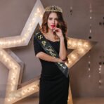 Set 2 Piese pentru Majorat, Embo, 15 x 13 x 5 cm, Coronita Printesa Gold si Panglica 18&Fabulous, Negru - imagine 8