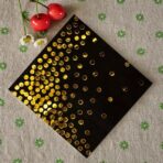 Set 20 de Servetele de Masa, Embo, Imprimeu cu Buline Aurii, din Hartie, 17 x 17 cm, Negru - imagine 6
