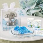 Set 20 de Servetele de Masa, Embo, Imprimeu Elefant, din Hartie, 16.5 x 16.5 cm, Albastru - imagine 2