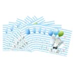 Set 20 de Servetele de Masa, Embo, Imprimeu Elefant, din Hartie, 16.5 x 16.5 cm, Albastru - imagine 5