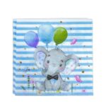 Set 20 de Servetele de Masa, Embo, Imprimeu Elefant, din Hartie, 16.5 x 16.5 cm, Albastru