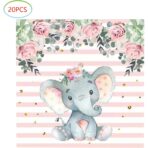 Set 20 de Servetele de Masa, Embo, Imprimeu Elefant, din Hartie, 16.5 x 16.5 cm, Roz - imagine 6