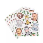 Set 20 de Servetele de Masa, Embo, Imprimeu Jungle, din Hartie, 16.5 x 16.5 cm, Multicolor