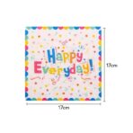 Set 20 de Servetele de Masa, Embo, Model Happy Everyday, 17 x 17 cm, Multicolor - imagine 2