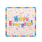 Set 20 de Servetele de Masa, Embo, Model Happy Everyday, 17 x 17 cm, Multicolor