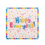Set 20 de Servetele de Masa, Embo, Model Happy Everyday, 17 x 17 cm, Multicolor