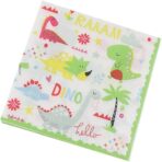 Set 20 Servetele de Masa, Embo, Colectia Dino Park, 17 x 17 cm, din Hartie, Multicolor - imagine 4