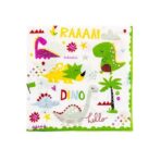 Set 20 Servetele de Masa, Embo, Colectia Dino Park, 17 x 17 cm, din Hartie, Multicolor