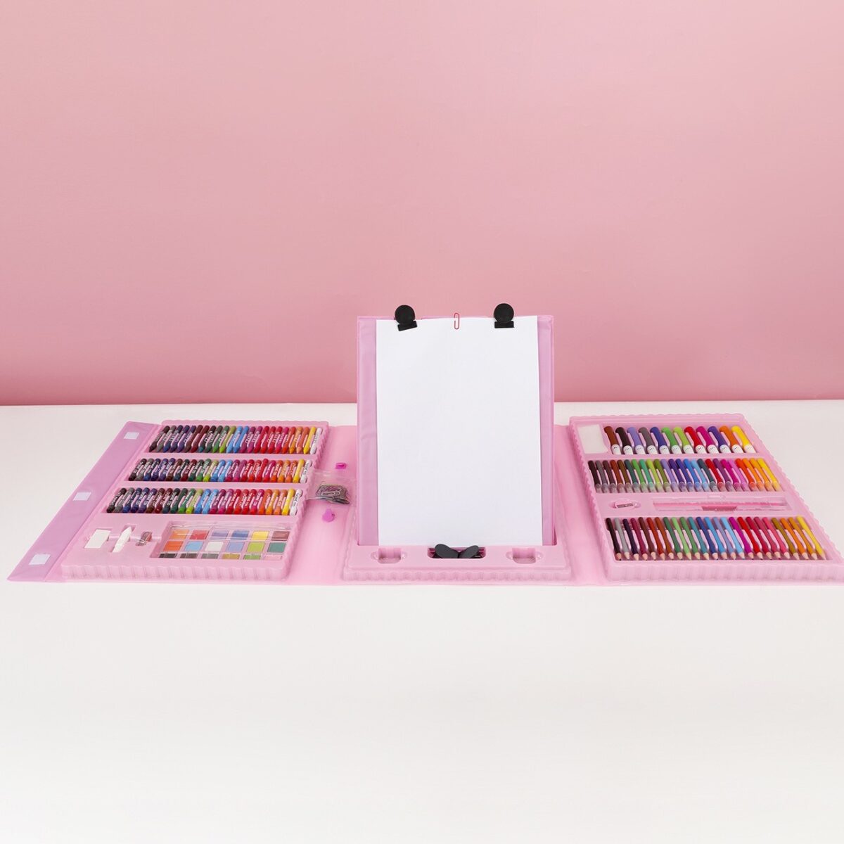 Set 208 Piese, Complet pentru Pictura si Desen, Embo, Tip Servieta, 3-12 Ani, 32 x 27 x 5 cm, Roz - imagine 3