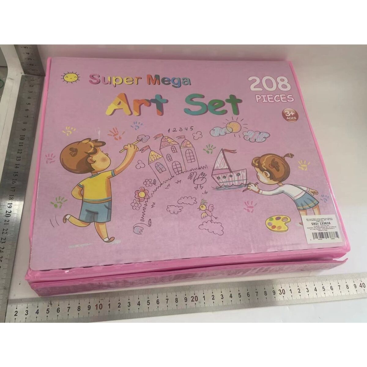 Set 208 Piese, Complet pentru Pictura si Desen, Embo, Tip Servieta, 3-12 Ani, 32 x 27 x 5 cm, Roz - imagine 7