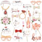 Set 23 de Accesorii pentru Petrecere, Embo, Props pentru Coltul de Poze, Tematica Petrecerea Burlacitelor, Roz