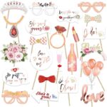 Set 23 de Accesorii pentru Petrecere, Embo, Props pentru Coltul de Poze, Tematica Petrecerea Burlacitelor, Roz