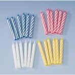 Set 24 Lumanari de Tort, Embo, Model Spirala, Party, 6.5 cm, din Parafina, Multicolor - imagine 2