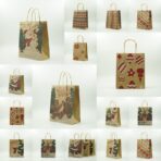 Set 24 pungi cadou Embo, imprimeu tematica Craciun, model random, din hartie, 18.5 x 22.5 x 8.5 cm, multicolor - imagine 2