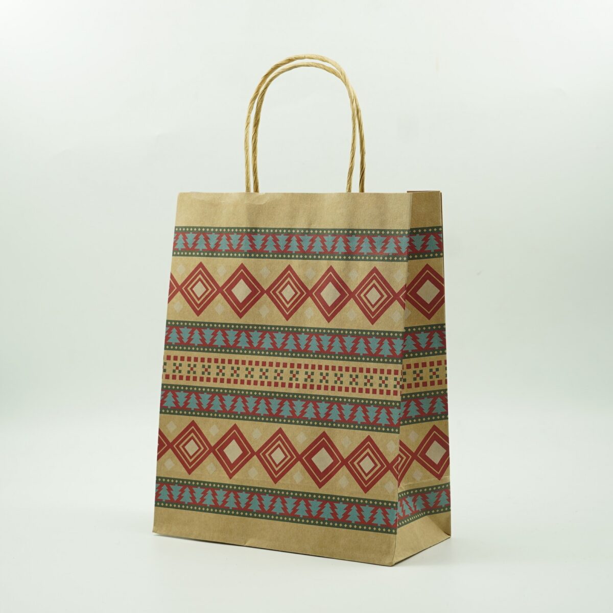 Set 24 pungi cadou Embo, imprimeu tematica Craciun, model random, din hartie, 18.5 x 22.5 x 8.5 cm, multicolor - imagine 3