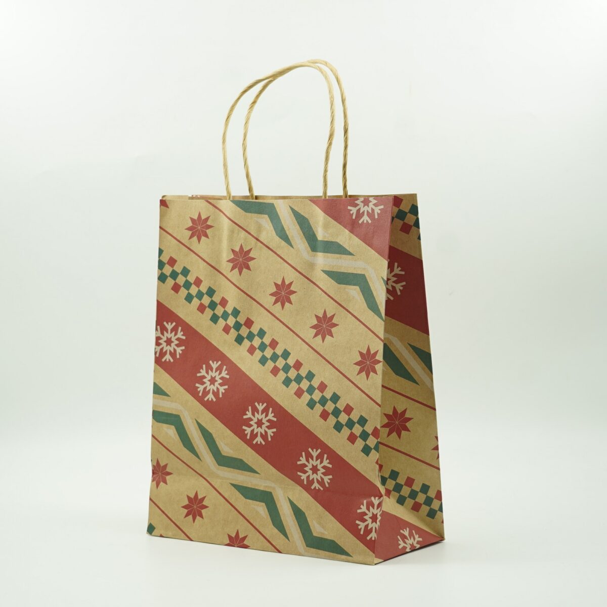 Set 24 pungi cadou Embo, imprimeu tematica Craciun, model random, din hartie, 18.5 x 22.5 x 8.5 cm, multicolor - imagine 5