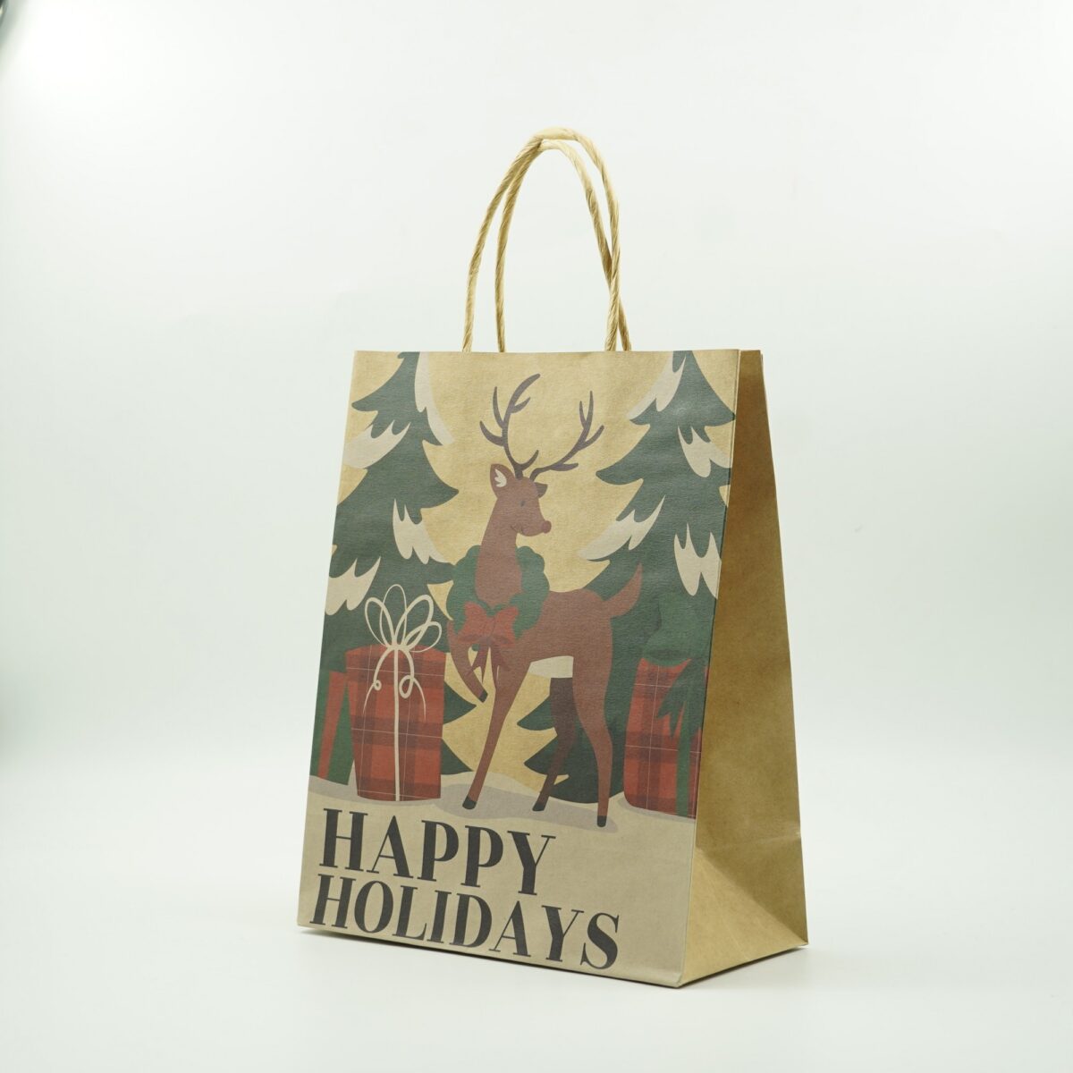 Set 24 pungi cadou Embo, imprimeu tematica Craciun, model random, din hartie, 18.5 x 22.5 x 8.5 cm, multicolor - imagine 12