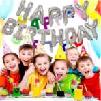 Set 25 de Baloane din Folie Metalizata si Latex, Embo, Figurine 2 Stele, 4 Baloane Confetti, 13 Litere, 6 Latex, Model Happy Birthday, Tema Aniversare, 40 cm, Ambalaj Individual, Pai Inclus, Umflare cu Aer sau Heliu, Argintiu - imagine 9