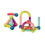 Set 25 de Piese Magnetice de Constructie, Embo, Puzzle, Forme, 3 Ani, ABS, Magnet, 16x6x14 cm, Multicolor