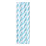 Set 25 Paie, Embo, din Hartie, 20 cm, Model cu Dungi, Alb/Albastru