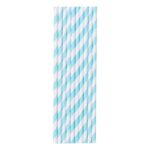 Set 25 Paie, Embo, din Hartie, 20 cm, Model cu Dungi, Alb/Albastru