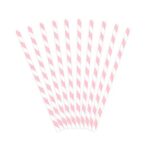 Set 25 Paie, Embo, din Hartie, 20 cm, Model cu Dungi, Alb/Roz - imagine 3