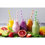 Set 25 Paie, Embo, din Hartie, 20 cm, Model cu Dungi, Multicolor - imagine 2