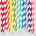 Set 25 Paie, Embo, din Hartie, 20 cm, Model cu Dungi, Multicolor - imagine 3