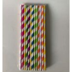 Set 25 Paie, Embo, din Hartie, 20 cm, Model cu Dungi, Multicolor - imagine 6