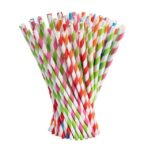 Set 25 Paie, Embo, din Hartie, 20 cm, Model cu Dungi, Multicolor