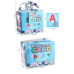 Set 26 Carduri din Panza cu Doua Fete, Embo, Model Litere, Educational, Interactiv, Saculet Inclus, Multicolor - imagine 3