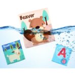 Set 26 Carduri din Panza cu Doua Fete, Embo, Model Litere, Educational, Interactiv, Saculet Inclus, Multicolor - imagine 4